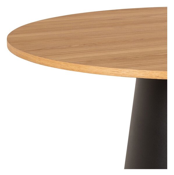 Tavolo da pranzo rotondo nero-naturale con piano in rovere ø 120 cm Soli - Actona