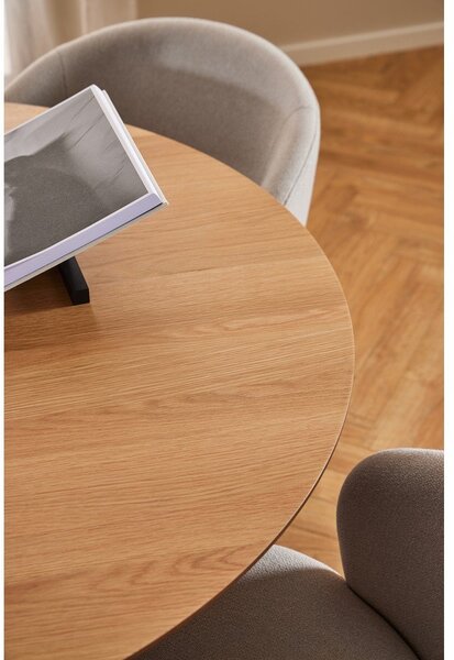 Tavolo da pranzo rotondo nero-naturale con piano in rovere ø 120 cm Soli - Actona
