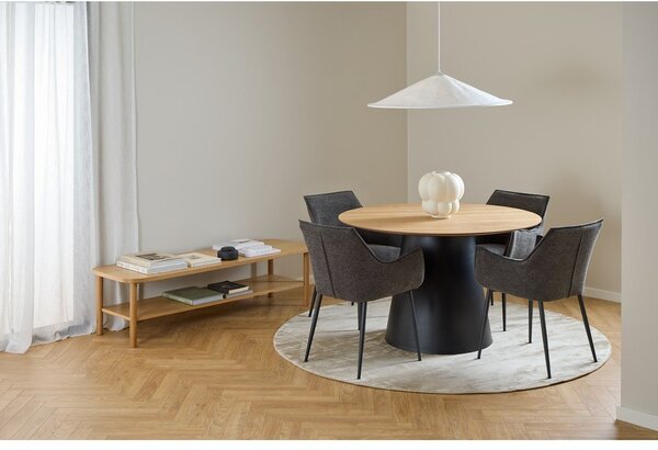 Tavolo da pranzo rotondo nero-naturale con piano in rovere ø 120 cm Soli - Actona