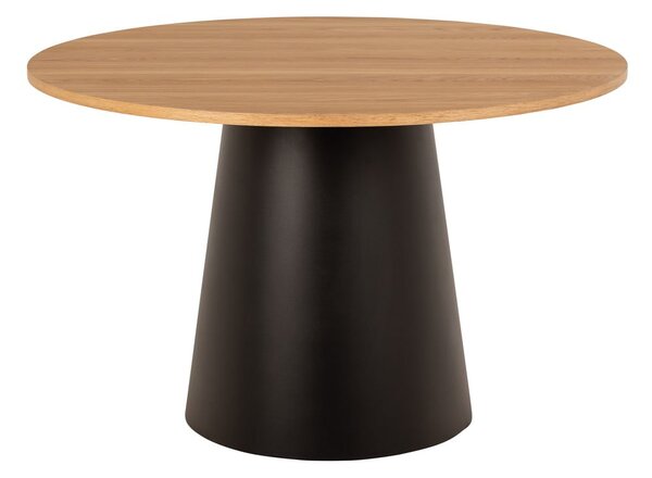 Tavolo da pranzo rotondo nero-naturale con piano in rovere ø 120 cm Soli - Actona