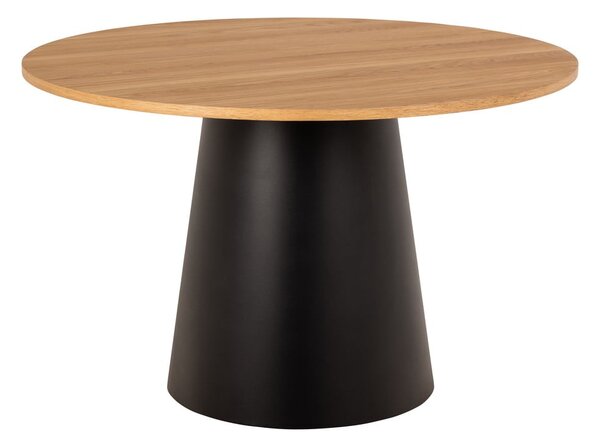 Tavolo da pranzo rotondo nero-naturale con piano in rovere ø 120 cm Soli - Actona