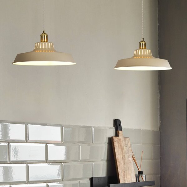 COREP Lampada a sospensione Thelma, dimmerabile, Crema / Ambra, Soggiorno / Sala da pranzo, Metallo, Lampada a sospensione