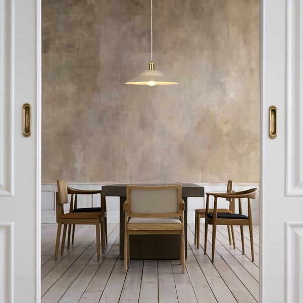COREP Lampada a sospensione Louise, dimmerabile, Crema / Ambra, Soggiorno / Sala da pranzo, Metallo, Lampada a sospensione