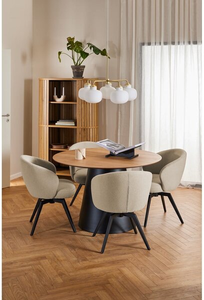 Tavolo da pranzo rotondo nero-naturale con piano in rovere ø 120 cm Soli - Actona