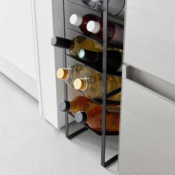 Portabottiglie nero in metallo numero di bottiglie 16 20x88,5x19 cm Tower – YAMAZAKI