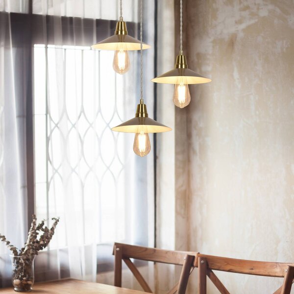 COREP Lampada a sospensione Claudette, dimmerabile, Crema / Ambra, Soggiorno / Sala da pranzo, Metallo, Vintage, Lampada a sospensione
