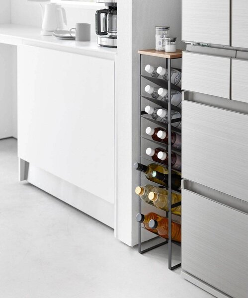 Portabottiglie nero in metallo numero di bottiglie 16 20x88,5x19 cm Tower – YAMAZAKI