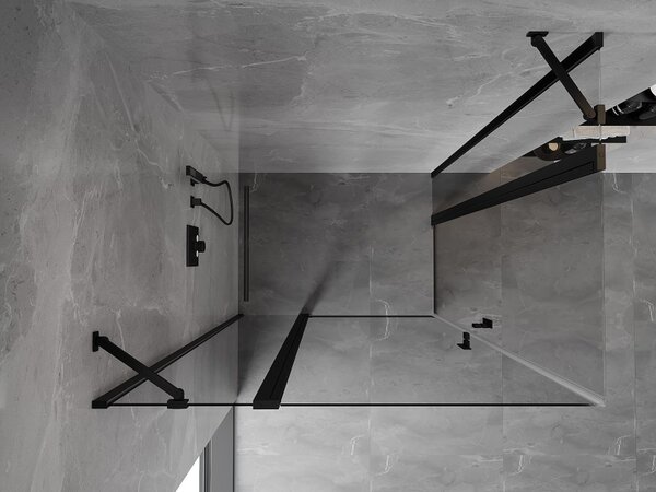 Mexen Mist Duo cabina doccia con apertura 90 x 70 cm, trasparente, nero - 8A4-090-070-70-00