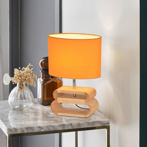 COREP Lampada da tavolo Oslo, Giallo / Arancione, Soggiorno / Sala da pranzo, Legno, Lampada da tavolo