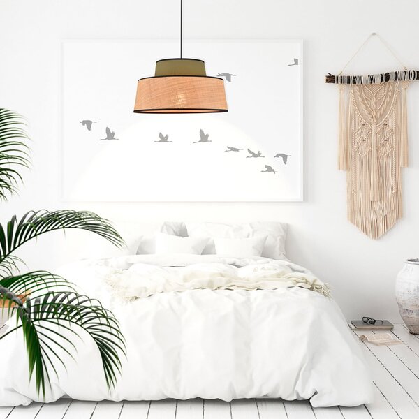 Lampada a sospensione COREP, Mallorca, dimmerabile, Beige, Soggiorno, Tessuto / Tessile