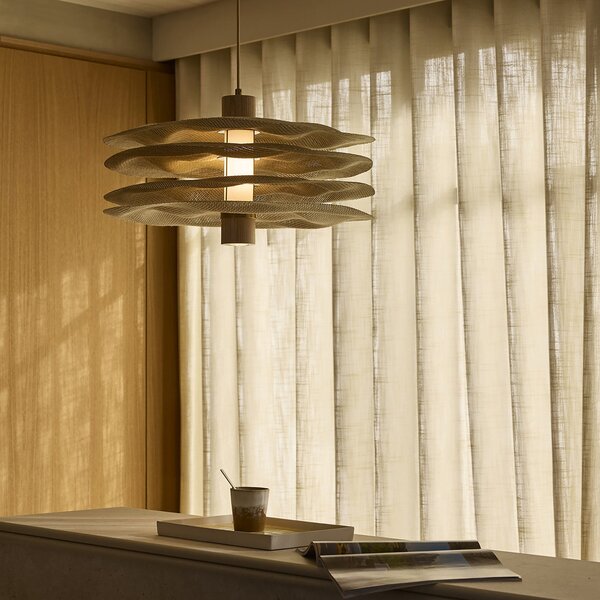 Lampada a sospensione MARKET SET, Rivage, Beige, Sala da pranzo, Tessuto / Tessile, Design