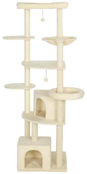 PawHut Tiragraffi grande da 200 cm con cucce, tane, piattaforme e palline