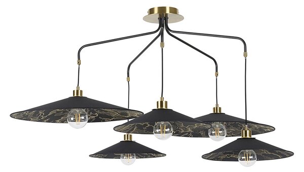 Lampada a sospensione MARKET SET, Gatsby, dimmerabile, Nero, Sala da pranzo, Tessuto / Tessile, Design