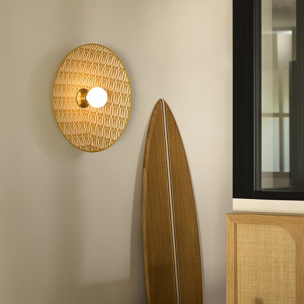 Applique da parete MARKET SET, Gatsby, dimmerabile, Beige, Soggiorno, Tessuto / Tessile, Design