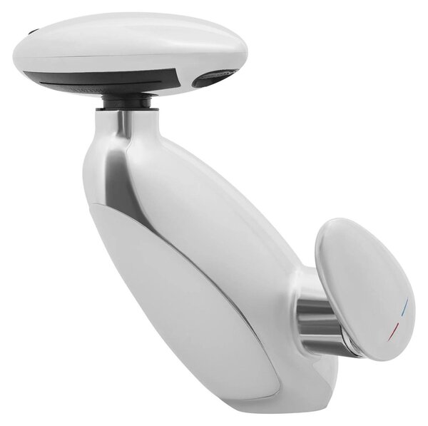 Rubinetteria da bagno - Rubinetto per lavabo - Illuminazione a LED - Doccetta estraibile - Orientabile a 360° - Montaggio a filo - Cartuccia in Vetroceramica - Monocomando - Argento