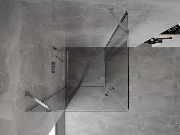 Mexen Mist Duo cabina doccia a battente 75 x 75 cm, trasparente, cromo - 8A4-075-075-01-00