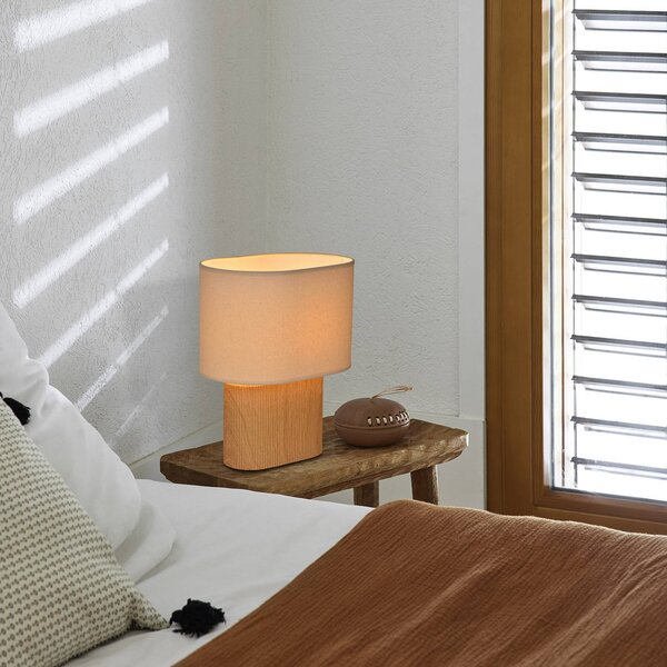 COREP Lampada da tavolo Santorini, Legno chiaro, Soggiorno / Sala da pranzo, Ceramica, Lampada da tavolo