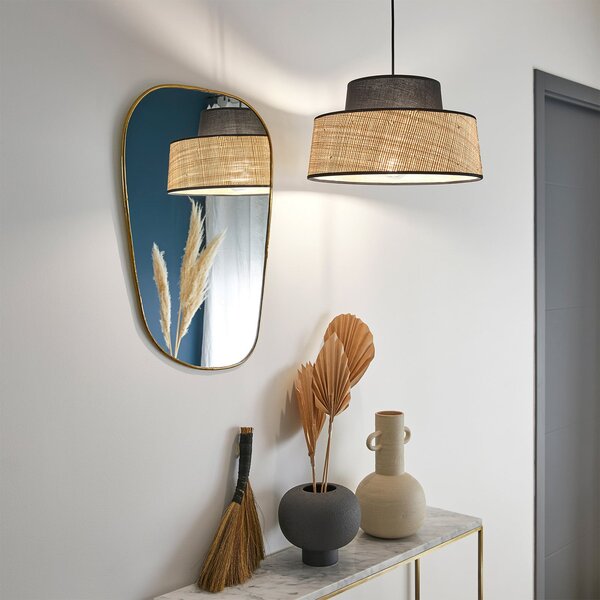 Lampada a sospensione COREP, Mallorca, dimmerabile, Beige, Soggiorno, Tessuto / Tessile