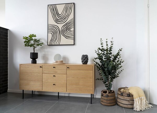 Cassettiera bassa in rovere naturale 150x74 cm Kyoto - House Nordic