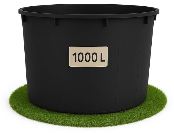 Ondis24 Regentonne Regentonne 1000 Litri, serbatoio per acqua piovana XXXL, serbatoio per acqua piovana in plastica nera, bidone per acqua, robusto e resistente ai raggi UV, serbatoio per l'accumulo di acqua realizzato in LDPE – capacità 1000 litri