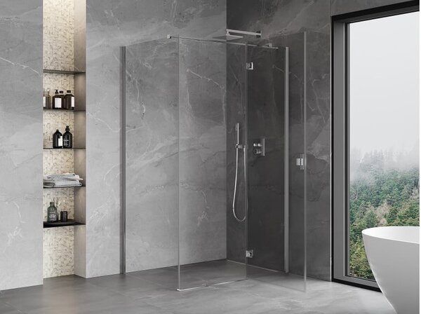 Mexen Mist-H T cabina doccia a battente destra 110 x 80 cm, trasparente, cromo - 8A5T-110-080-01-00-P