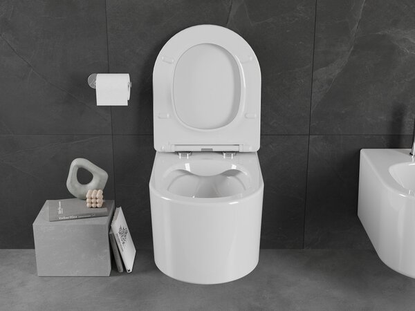 Mexen Sofia tazza wc Rimless con sedile a chiusura rallentata slim, duroplast, bianco lucido - 30540300