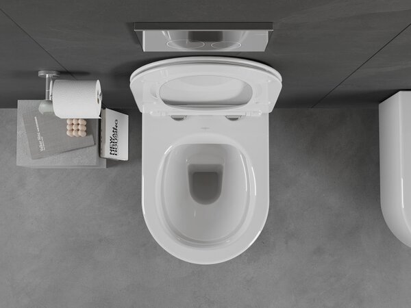 Mexen Sofia tazza wc Rimless con sedile a chiusura rallentata slim, duroplast, bianco lucido - 30540300