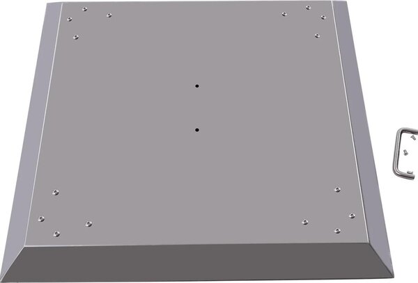 Schermo termico per braciere - Deflettore di calore in acciaio inossidabile - Gambe pieghevoli - Maniglia di trasporto - Per terrazza/esterno - 63,5 x 63,5 x 30,5 cm - Argento