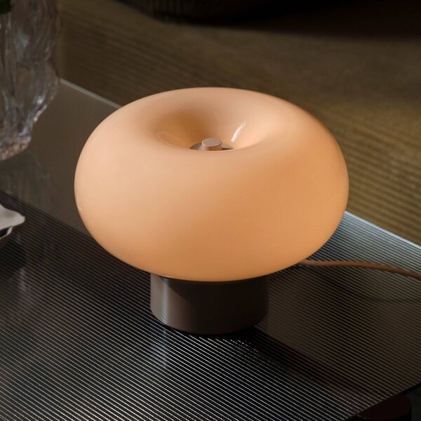 Nordlux Lampada da tavolo Malti, Crema / Ambra, Soggiorno / Sala da pranzo, Vetro, Lampada da tavolo