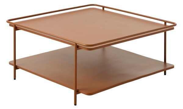 Tavolino da salotto color terracotta in metallo 75x75 cm Yuba – Unique Furniture