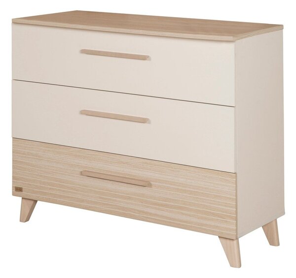 Cassettiera per bambini color crema/di colore naturale con effetto rovere con fasciatoio 110x98x75 cm Sidney – Roba