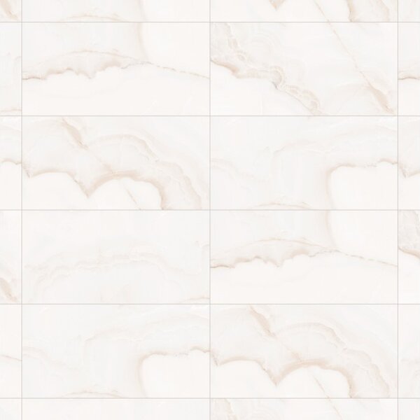 Mexen Onyx Gres bianco smaltato rett. G1, piastrella da pavimento e parete 120 x 60 cm, lucido - TL106-120-060-01