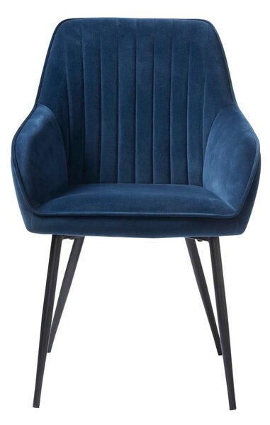 Set di sedie da pranzo blu scuro in imbottito con braccioli 2 pz Nolan Stripe – Unique Furniture