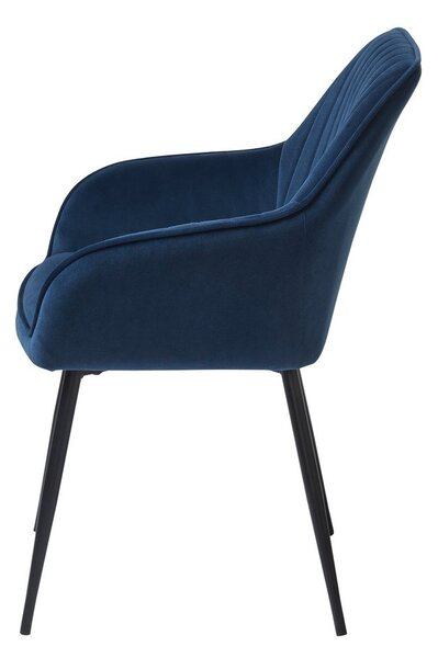 Set di sedie da pranzo blu scuro in imbottito con braccioli 2 pz Nolan Stripe – Unique Furniture