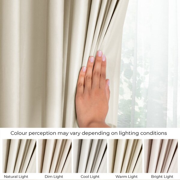 Tenda parzialmente oscurante beige in velluto 140x270 cm Pleat – Restilo