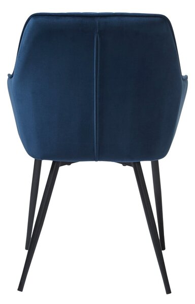 Set di sedie da pranzo blu scuro in imbottito con braccioli 2 pz Nolan Stripe – Unique Furniture