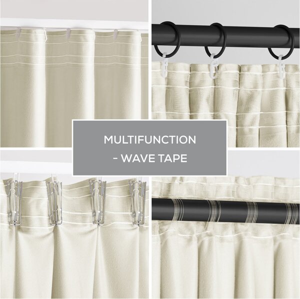Tenda parzialmente oscurante beige in velluto 140x270 cm Pleat – Restilo
