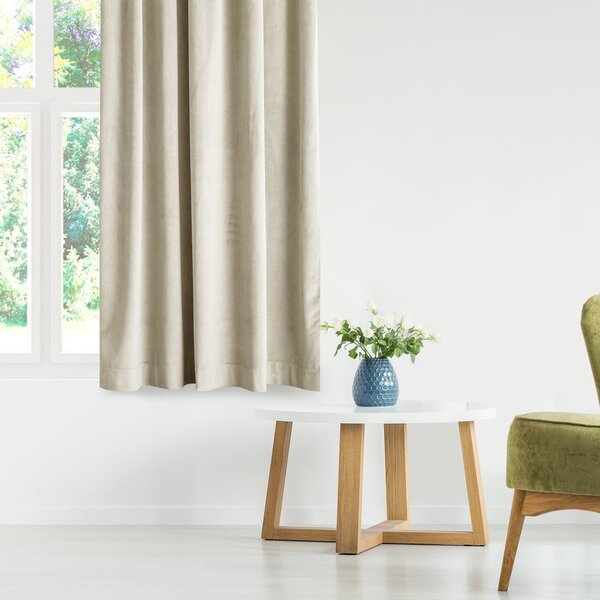 Tenda parzialmente oscurante beige in velluto 140x245 cm Eyelets – Restilo