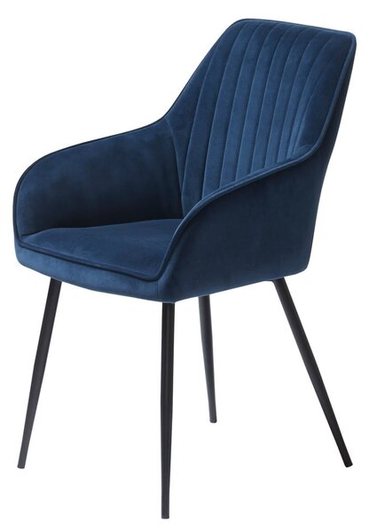 Set di sedie da pranzo blu scuro in imbottito con braccioli 2 pz Nolan Stripe – Unique Furniture