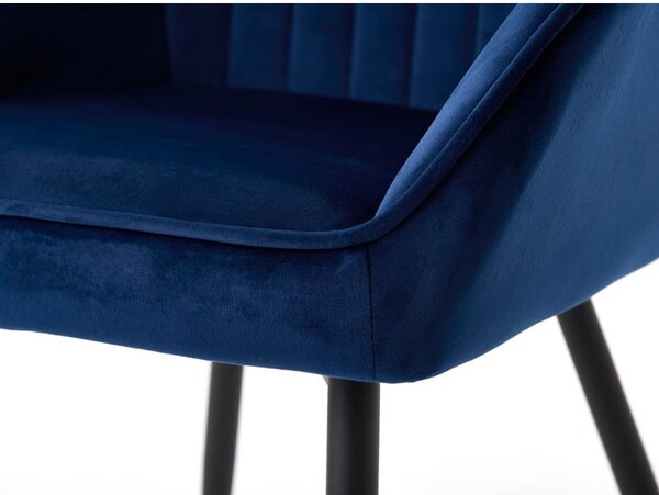 Set di sedie da pranzo blu scuro in imbottito con braccioli 2 pz Nolan Stripe – Unique Furniture