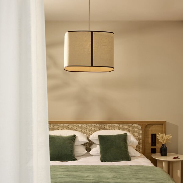 Lampada a sospensione MARKET SET, Dolce, dimmerabile, Beige, Sala da pranzo, Tessuto / Tessile, Design