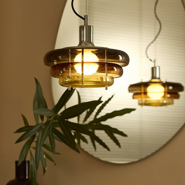 Lampada a sospensione MARKET SET, Sunset, dimmerabile, Marrone / Ruggine, Sala da pranzo, Vetro, Design