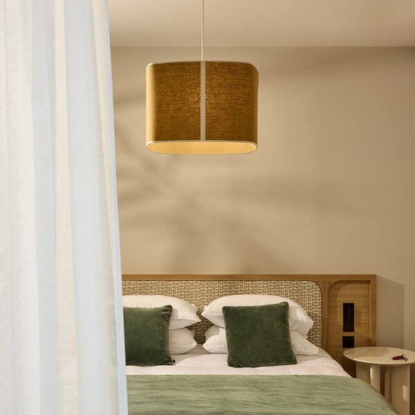 Lampada a sospensione MARKET SET, Dolce, dimmerabile, Giallo, Sala da pranzo, Tessuto / Tessile, Design