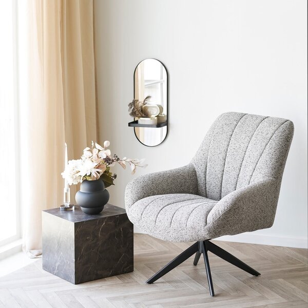 Vaso nero in vetro (altezza totale 20 cm) Vera – House Nordic
