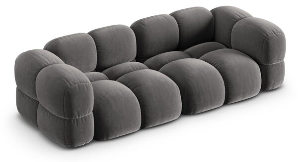 Divano grigio con rivestimento in velluto 250 cm Loretto – Cosmopolitan Design