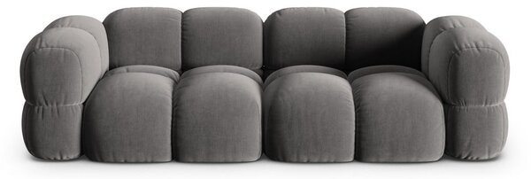 Divano grigio con rivestimento in velluto 250 cm Loretto – Cosmopolitan Design
