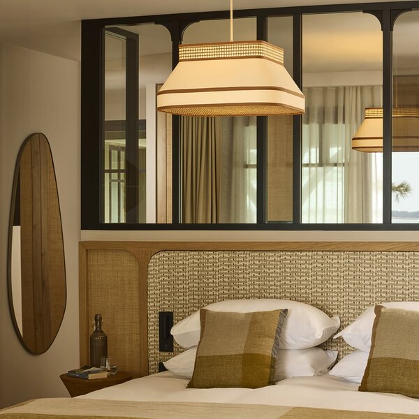 Lampada a sospensione MARKET SET, Square, dimmerabile, Beige, Sala da pranzo, Tessuto / Tessile, Design