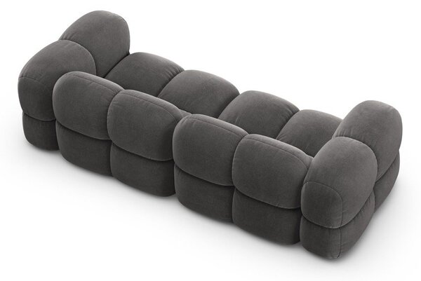 Divano grigio con rivestimento in velluto 250 cm Loretto – Cosmopolitan Design
