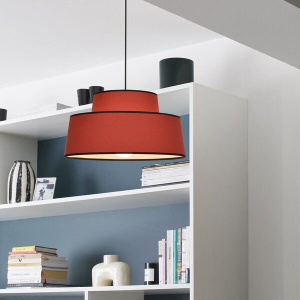 Lampada a sospensione COREP, Mallorca, dimmerabile, Marrone / Ruggine, Soggiorno, Tessuto / Tessile