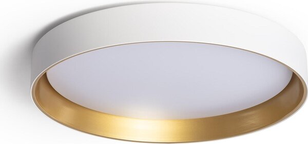 Plafoniera LED 30W Metallo rotondo Ø550mm CCT Selezionabile Big Broadway Bianco / Oro